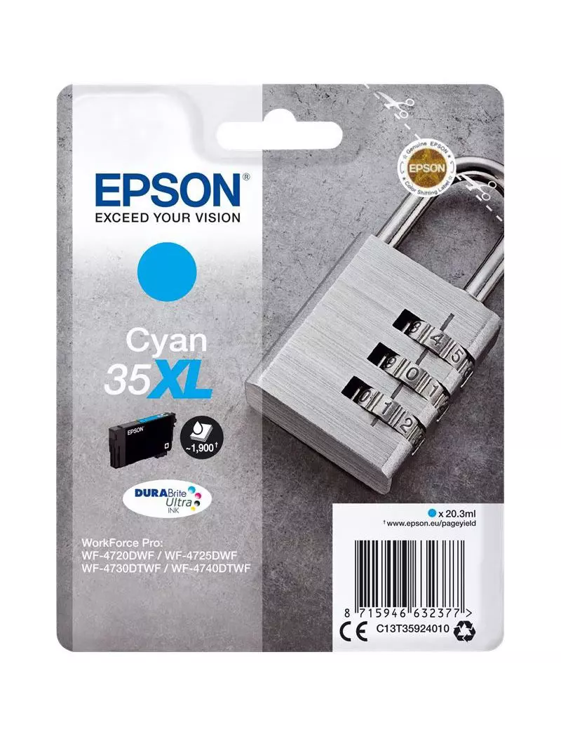 Cartuccia Originale Epson T359240 (Ciano 1900 pagine) Cartuccia Originale Epson T359240 (Ciano 1900 pagine)