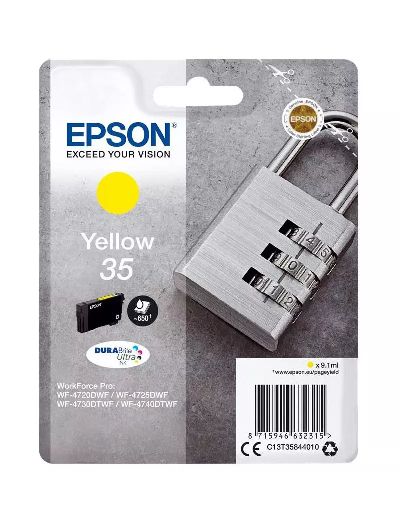 Cartuccia Originale Epson T358440 (Giallo 650 pagine) Cartuccia Originale Epson T358440 (Giallo 650 pagine)