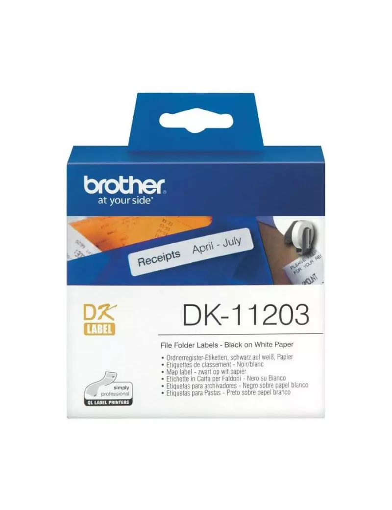 Etichette Adesive Brother DK-11203 - 17x87 mm (Conf. 300) Etichette Adesive Brother DK-11203 - 17x87 mm (Conf. 300)
