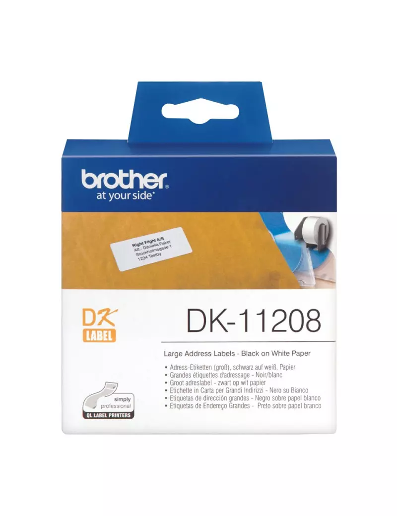 Etichette Adesive Brother DK-11208 - 38x90 mm (Conf. 400)
