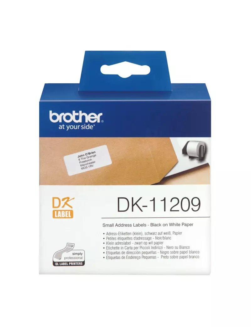 Etichette Adesive Brother DK-11209 - 29x62 mm (Conf. 800) Etichette Adesive Brother DK-11209 - 29x62 mm (Conf. 800)