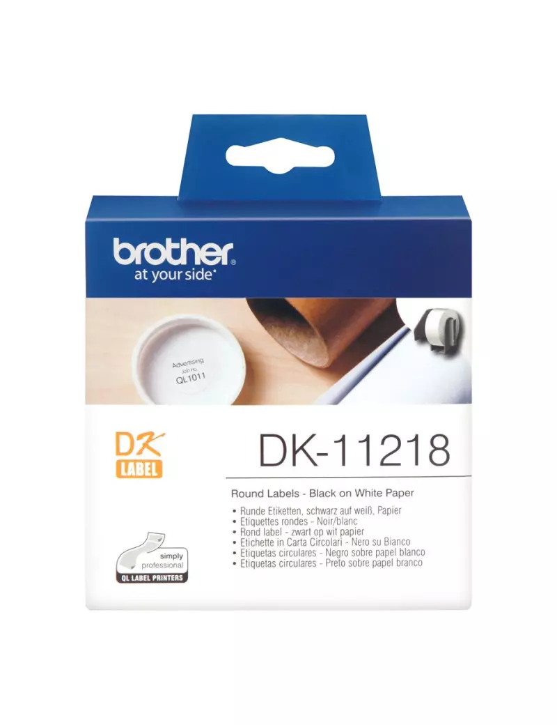 Etichette Adesive Brother DK-11218 - Ø24 mm (Conf. 1000)