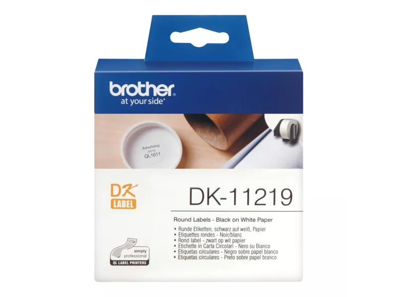 Etichette Adesive Brother DK-11219 - Ø12 mm (Conf. 1200) Etichette Adesive Brother DK-11219 - Ø12 mm (Conf. 1200)