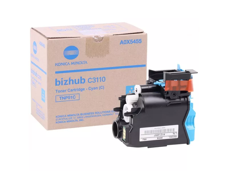 Toner Originale Konica Minolta TNP51C A0X5455 (Ciano 5000 pagine) 