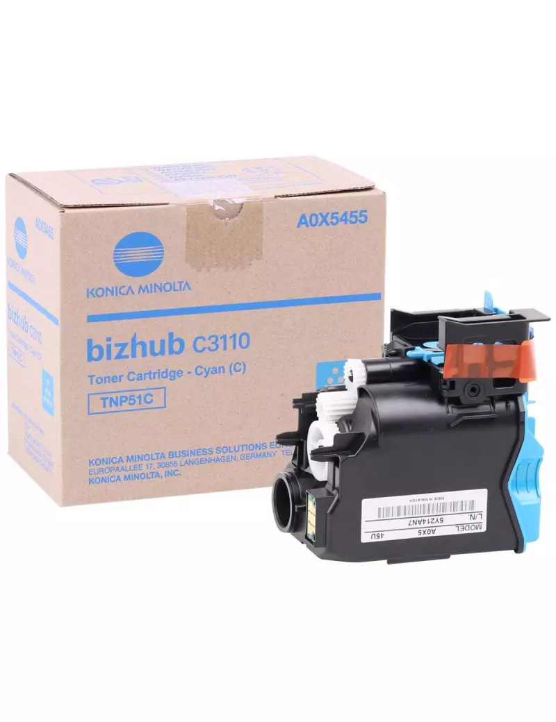 Toner Originale Konica Minolta TNP51C A0X5455 (Ciano 5000 pagine) Toner Originale Konica Minolta TNP51C A0X5455 (Ciano 5000 pagine)