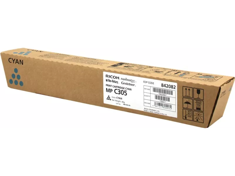Toner Originale Ricoh 842082 841595 MP C305E (Ciano 4000 pagine)