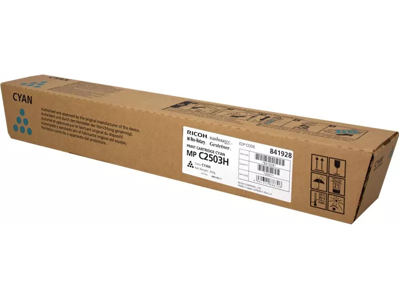 Toner Originale Ricoh 841928 MP C2503hc (Ciano 9500 Pagine)