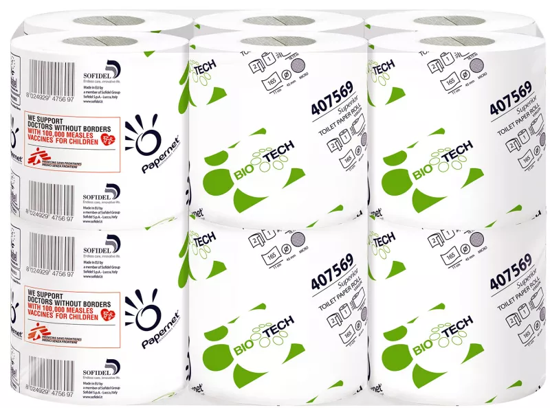 Carta Igienica BioTech Papernet - 2 Veli - 18,2 m - 165 Strappi (Conf. 12) Carta Igienica BioTech Papernet - 2 Veli - 18,2 m - 165 Strappi (Conf. 12)