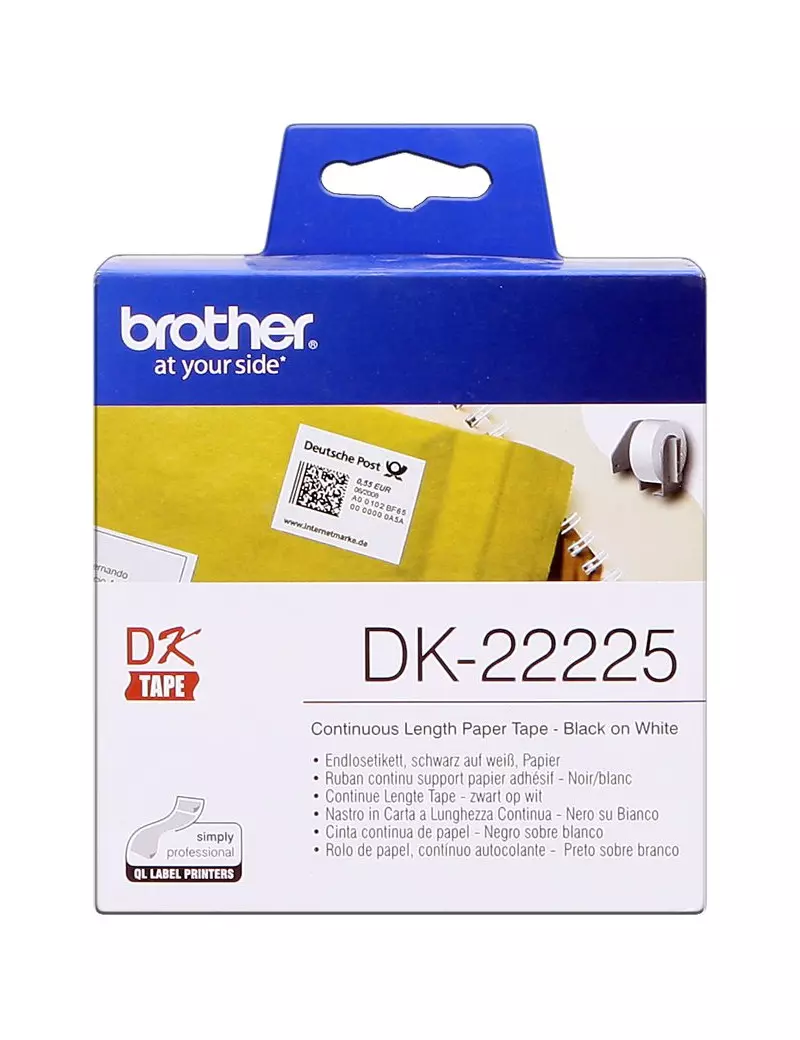 Nastro Originale in Carta DK-22225 Brother - 38 mm x 30,48 m (Bianco)