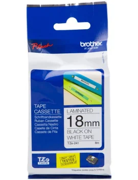 Nastro Originale Brother TZe-241 - 18 mm - Nero su Bianco