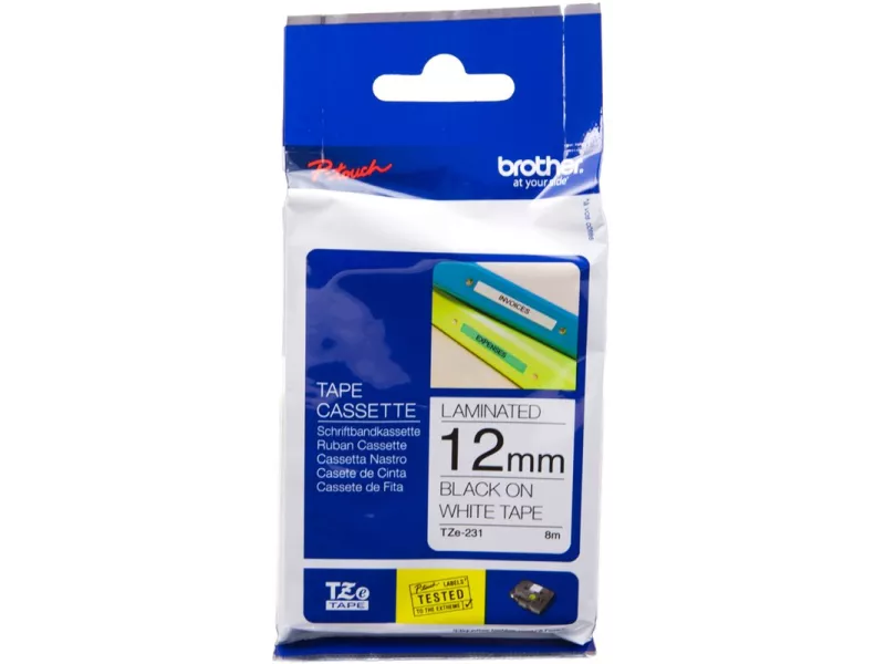 Nastro Originale Brother TZe-231 - 12 mm x 8 m - Laminato (Nero su Bianco) Nastro Originale Brother TZe-231 - 12 mm x 8 m - Laminato (Nero su Bianco)