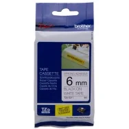 Nastro Originale Brother TZe-S211 - 6 mm x 8 m - Nero su Bianco