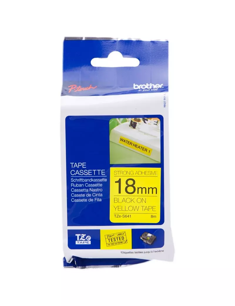 Nastro Originale Brother TZe-S641 - 18 mm x 8 m - Nero su Giallo Nastro Originale Brother TZe-S641 - 18 mm x 8 m - Nero su Giallo
