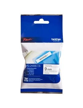 Nastro Originale Brother M-K221SBZ - 9 mm x 4 m - Nero su Bianco Laminato