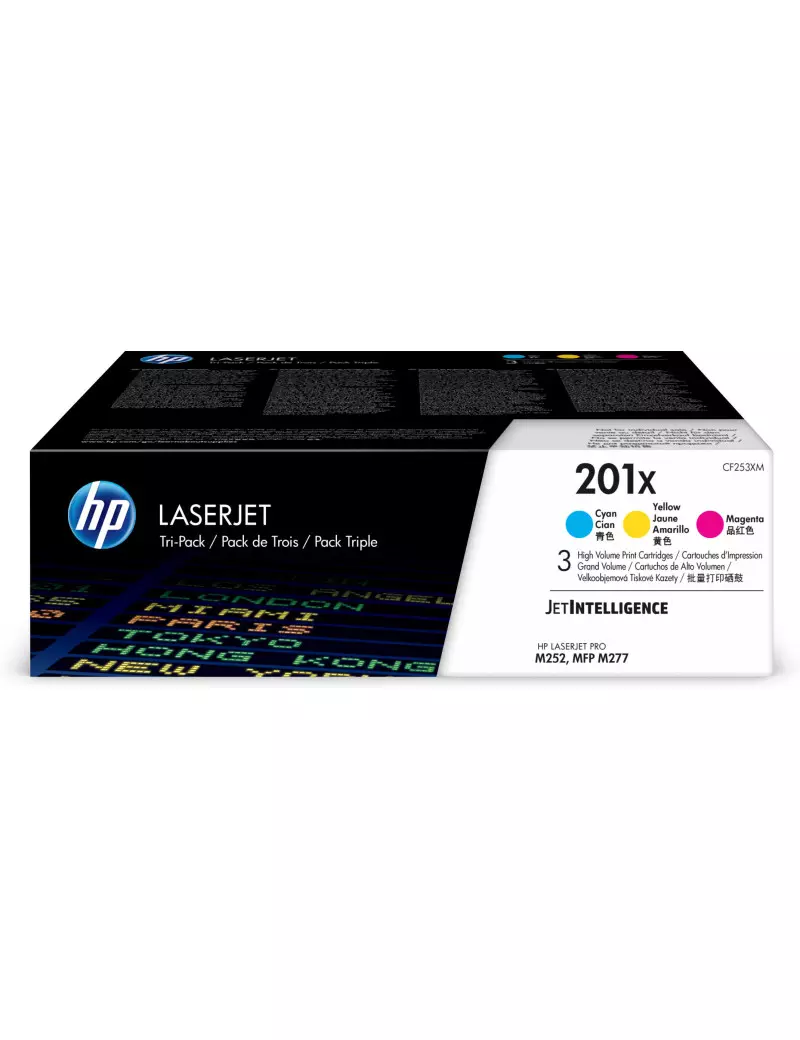 Multipack Toner Originali HP CF253XM 201X (Ciano Magenta Giallo 2300 pagine) Multipack Toner Originali HP CF253XM 201X (Ciano Magenta Giallo 2300 pagine)
