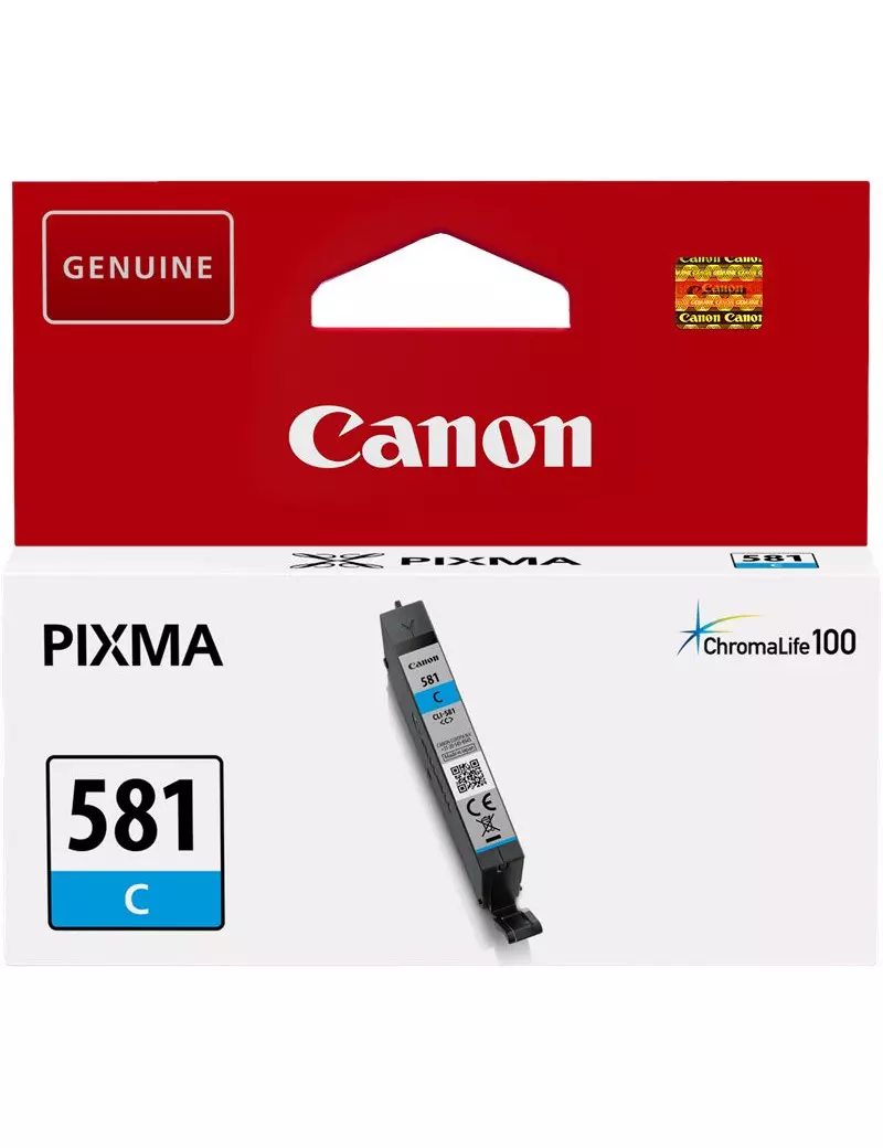 Cartuccia Originale Canon CLI-581c 2103C001 (Ciano 260 pagine) Cartuccia Originale Canon CLI-581c 2103C001 (Ciano 260 pagine)