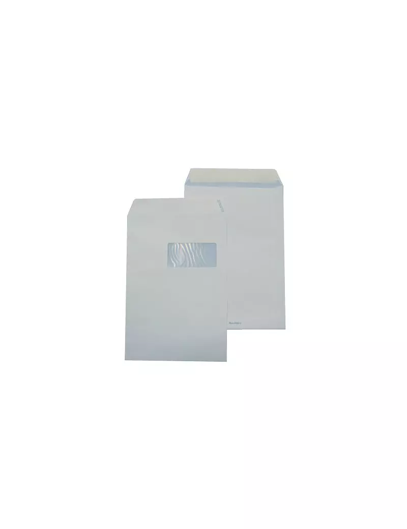 Buste Commerciali Pigna - 11x23 cm - Taglio Dirtto con Strip - Con Finestra (Bianco Conf. 500)