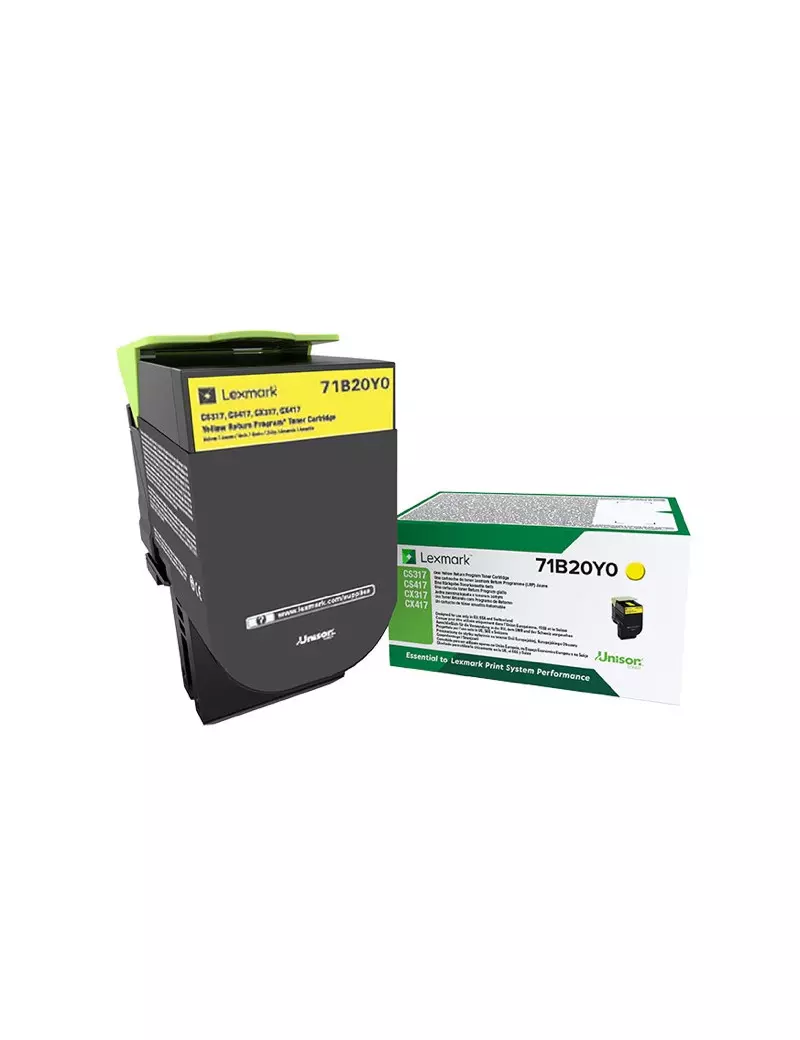 Toner Originale Lexmark 71B20Y0 (Giallo 2300 pagine) Toner Originale Lexmark 71B20Y0 (Giallo 2300 pagine)