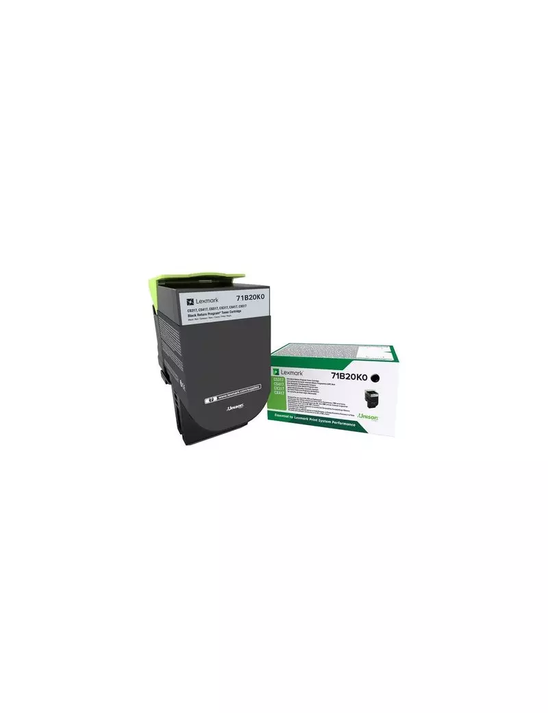 Toner Originale Lexmark 71B20K0 (Nero 3000 pagine) Toner Originale Lexmark 71B20K0 (Nero 3000 pagine)