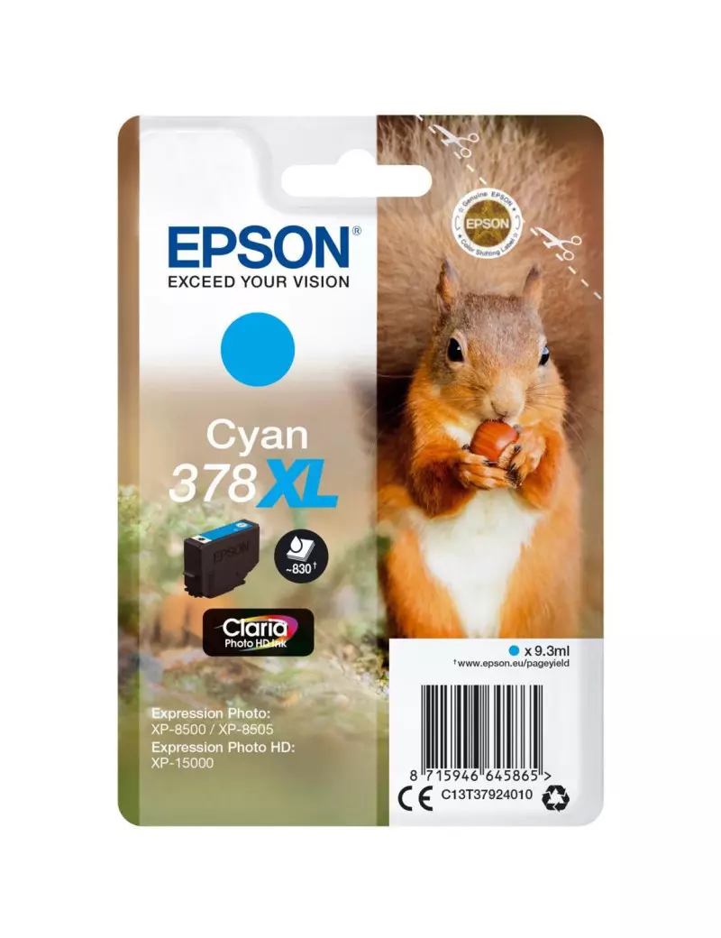 Cartuccia Originale Epson T379240 378XL (Ciano 830 pagine)