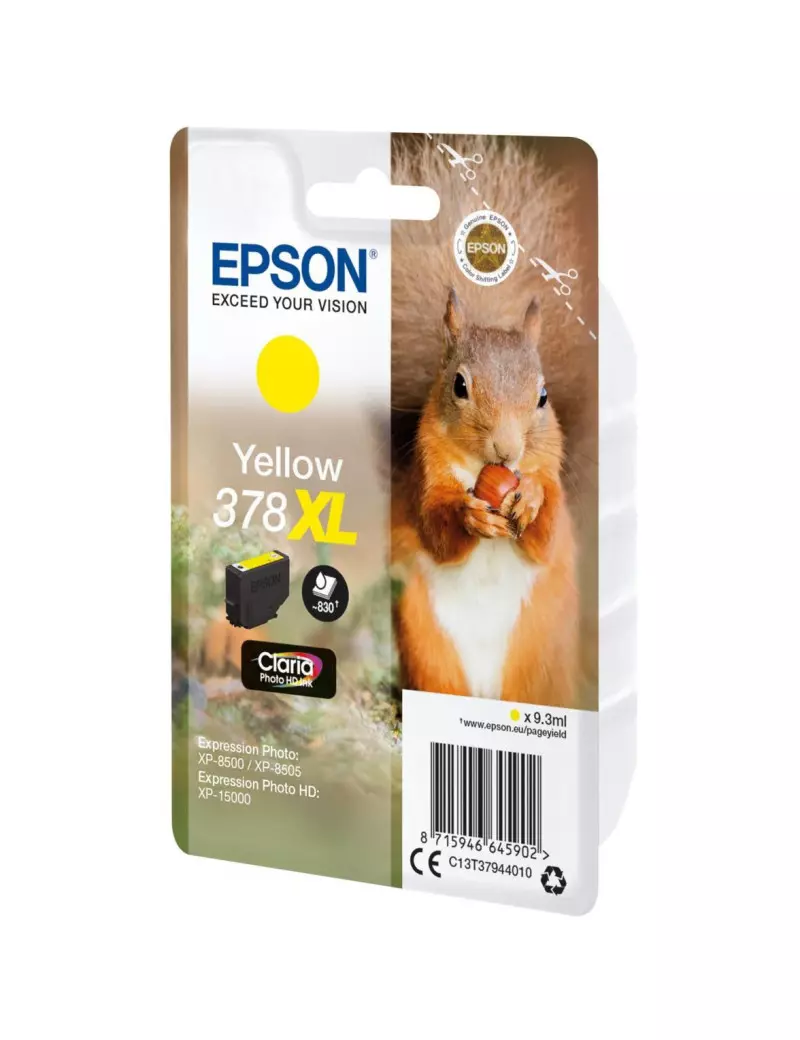 Cartuccia Originale Epson T379440 378XL (Giallo 830 pagine)