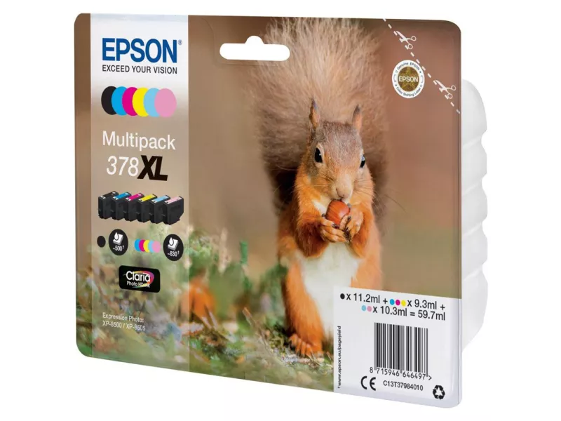 Multipack Cartucce Originali Epson T379840 378XL (Nero Ciano Ciano Chiaro Magenta Magenta Chiaro Giallo 830 pagine) Multipack Cartucce Originali Epson T379840 378XL (Nero Ciano Ciano Chiaro Magenta Magenta Chiaro Giallo 830 pagine)