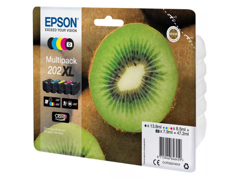 Multipack Cartucce Originali Epson T02G740 202XL (Nero Ciano Magenta Giallo 650 pagine) Multipack Cartucce Originali Epson T02G740 202XL (Nero Ciano Magenta Giallo 650 pagine)