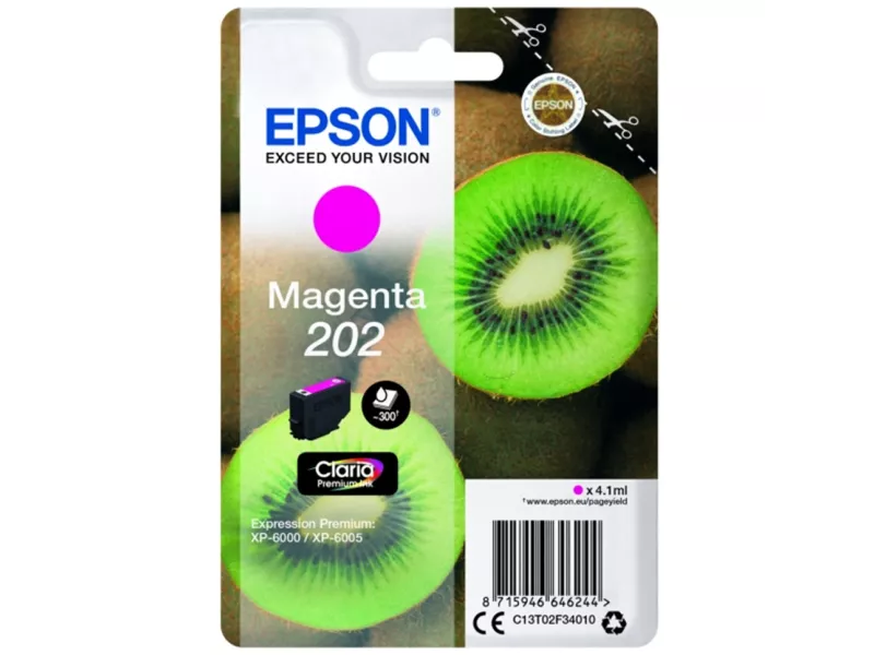 Cartuccia Originale Epson T02F340 202 (Magenta 300 pagine)