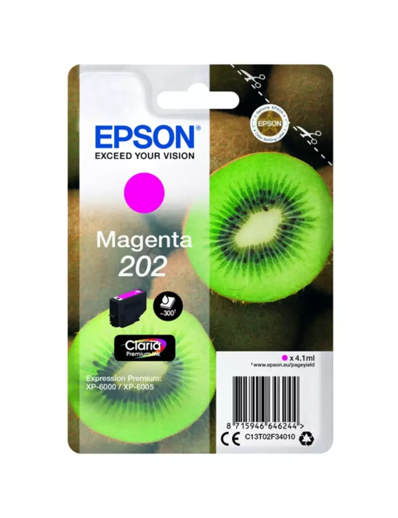 Cartuccia Originale Epson T02F340 202 (Magenta 300 pagine)