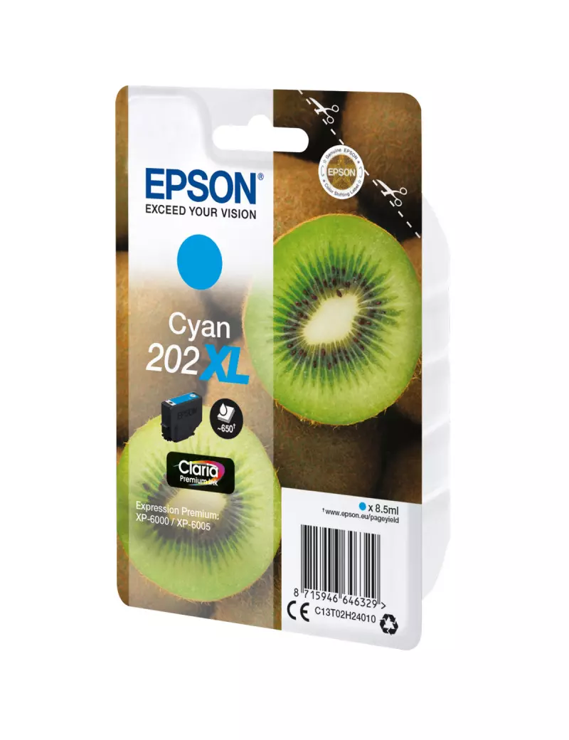 Cartuccia Originale Epson T02H240 202XL (Ciano 650 pagine) Cartuccia Originale Epson T02H240 202XL (Ciano 650 pagine)