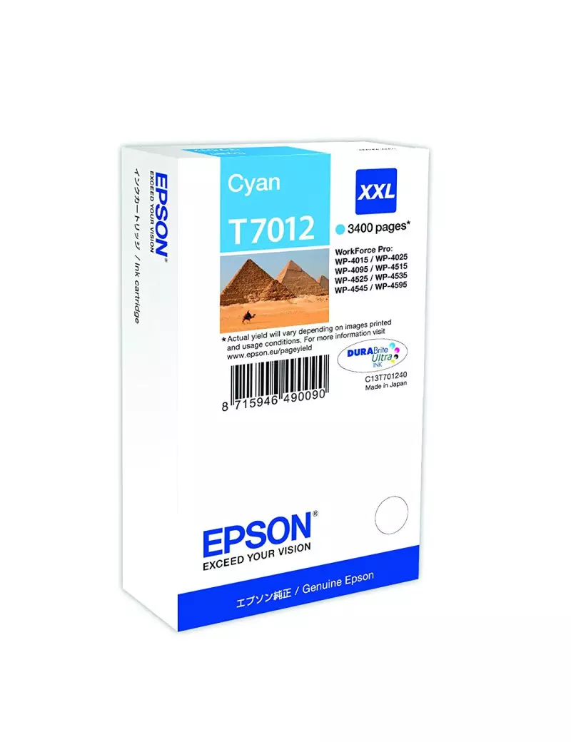 Cartuccia Originale Epson T701240 (Ciano 3400 pagine)