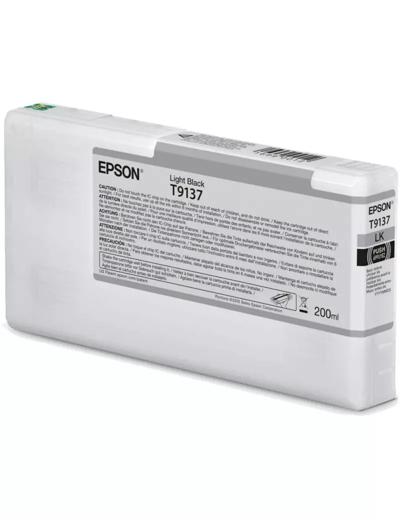 Cartuccia Originale Epson T913700 T9137 (Nero Chiaro 200 ml) Cartuccia Originale Epson T913700 T9137 (Nero Chiaro 200 ml)