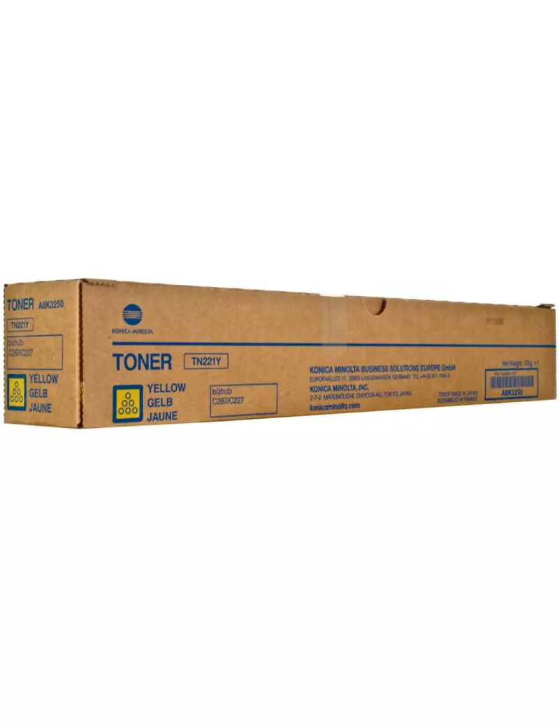 Toner Originale Konica Minolta A8K3250 TN221Y (Giallo 21000 pagine) Toner Originale Konica Minolta A8K3250 TN221Y (Giallo 21000 pagine)