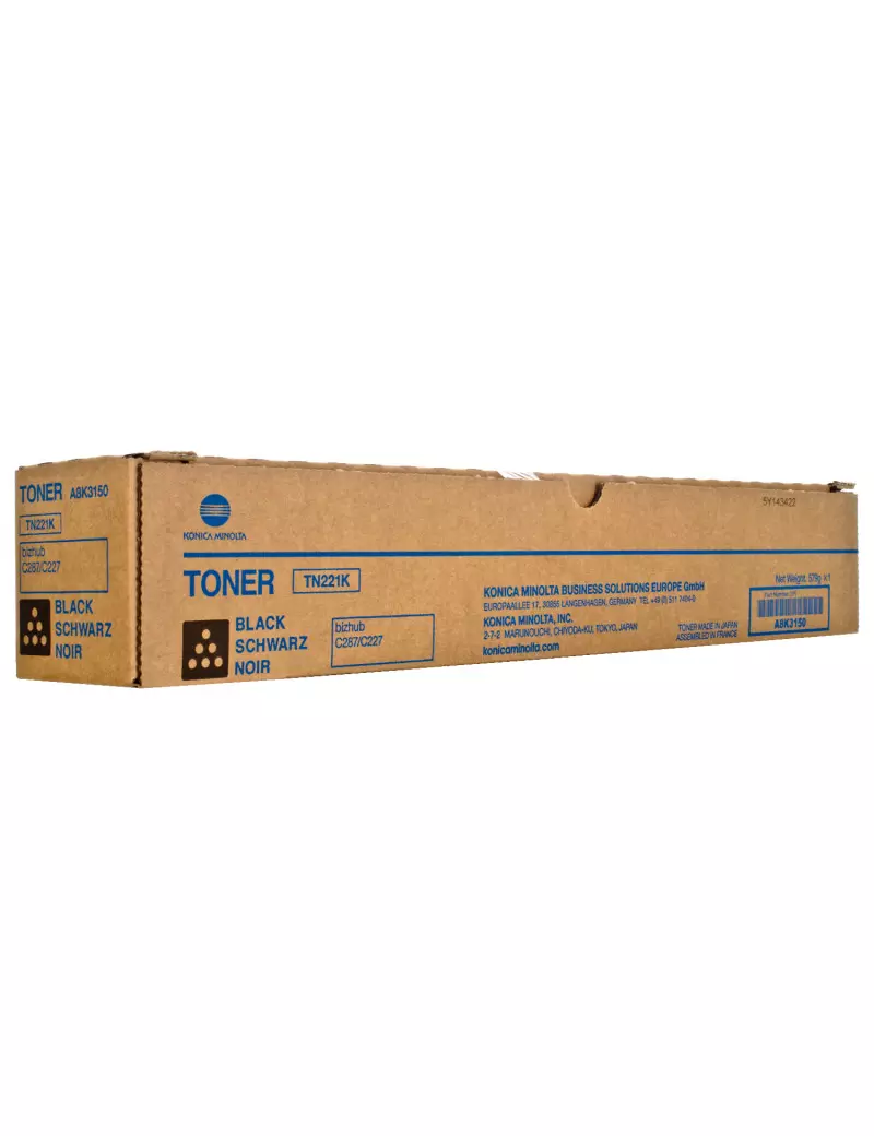 Toner Originale Konica Minolta A8K3150 TN221K (Nero 24000 pagine)