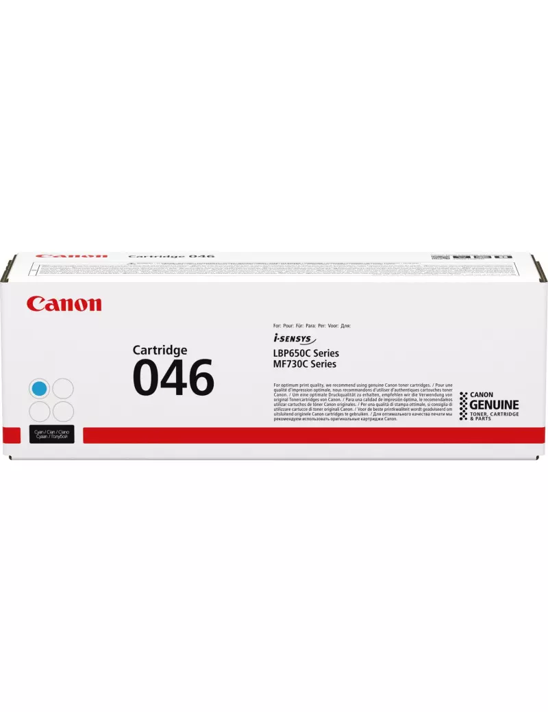 Toner Originale Canon 046c 1249C002 (Ciano 2300 pagine) Toner Originale Canon 046c 1249C002 (Ciano 2300 pagine)
