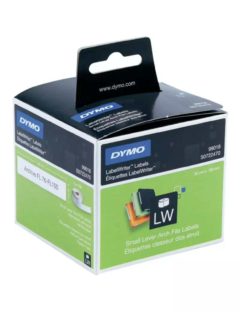 Etichette Originali Dymo S0722470 - 38x190 mm - Permanenti - Bianco (Conf. 1x110) Etichette Originali Dymo S0722470 - 38x190 mm - Permanenti - Bianco (Conf. 1x110)