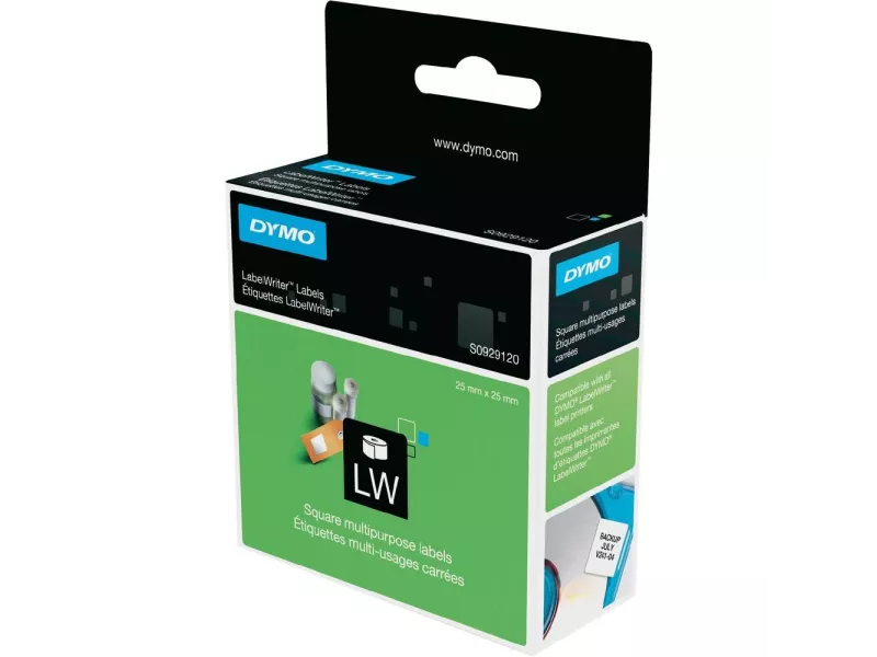 Etichette Originali Dymo S0929120 - 25x25 mm - Removibili (Bianco Conf. 1x750)