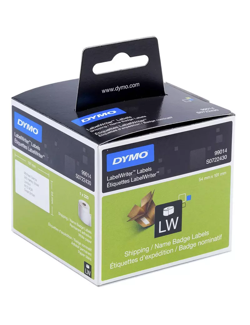 Etichette Originali Dymo S0722430 - 54x101 mm - Permanenti (Bianco Conf. 1x220) Etichette Originali Dymo S0722430 - 54x101 mm - Permanenti (Bianco Conf. 1x220)