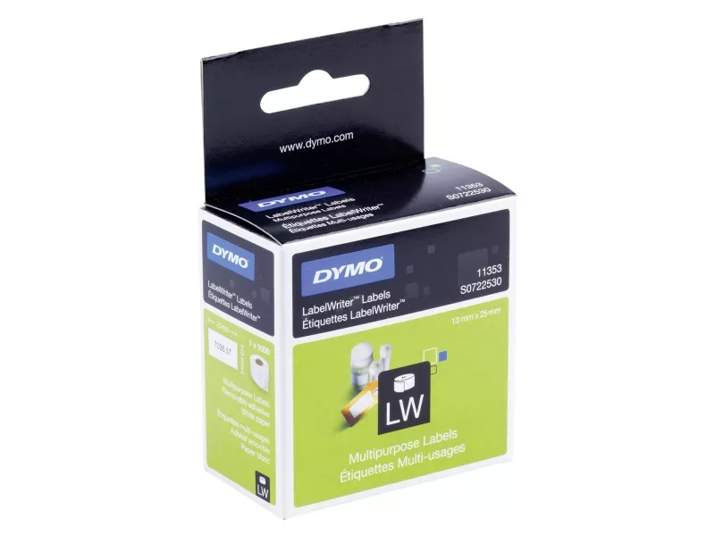 Etichette Originali Dymo S0722530 - 25x13 mm - Removibili - Bianco (Conf. 1x1000)