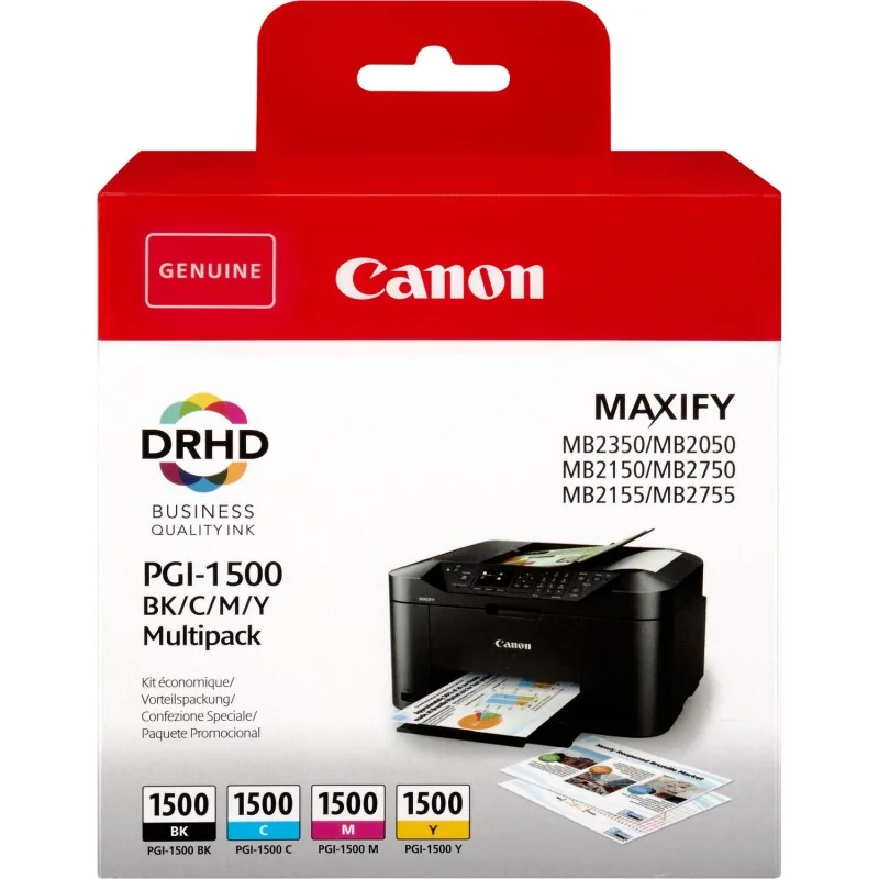 Multipack Cartucce Originali Canon PGI-1500 9218B005 (Nero e Colori Conf. 4) Multipack Cartucce Originali Canon PGI-1500 9218B005 (Nero e Colori Conf. 4)