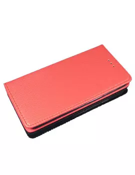 Cover Flip Portafoglio Orizzontale per Samsung Galaxy J7 (Rosso)