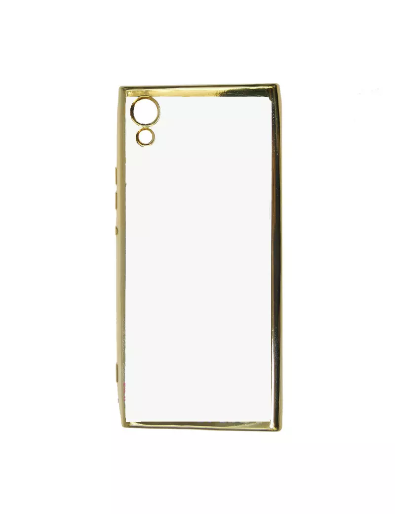 Cover in Silicone Electro Jelly per Sony Xperia XA1 (Trasparente e Oro)