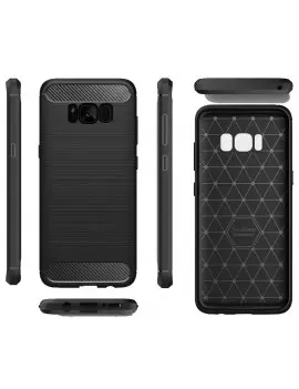 Cover Effetto Carbon Look per Samsung Galaxy S8+ (Blu Scuro)