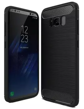 Cover Effetto Carbon Look per Samsung Galaxy S8+ (Blu Scuro)