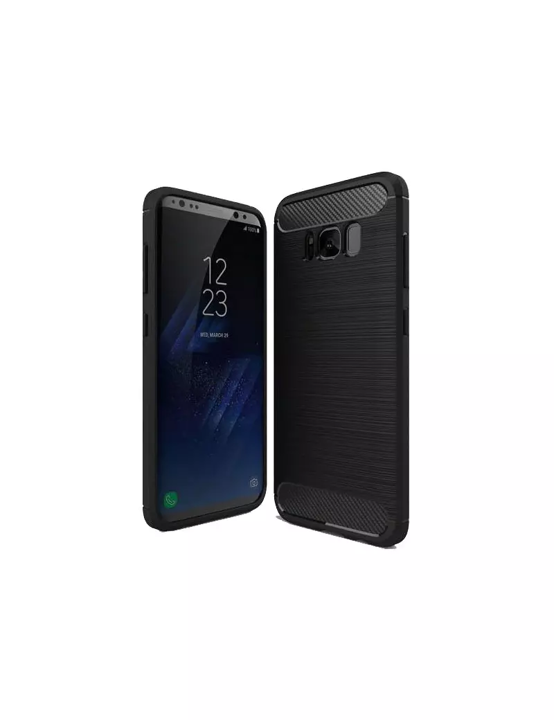 Cover Effetto Carbon Look per Samsung Galaxy S8+ (Blu Scuro)