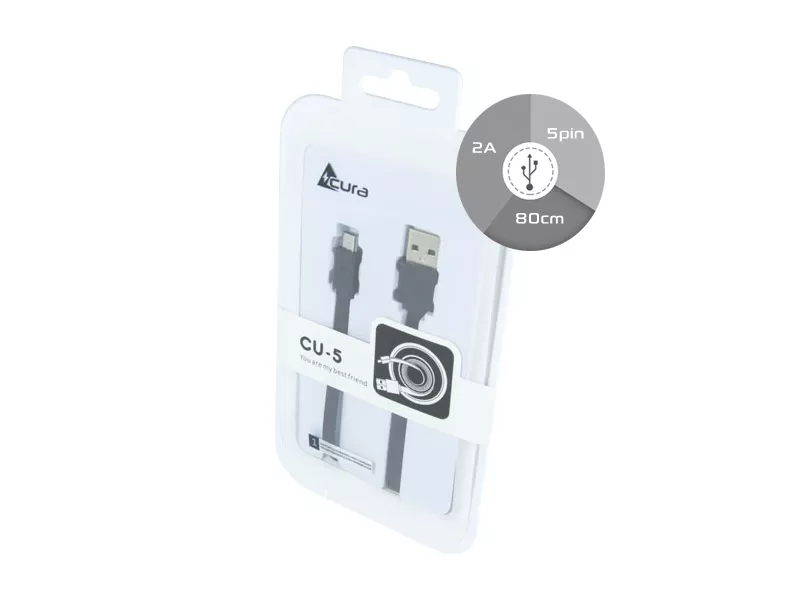 Cavo Dati Micro USB Piatto (Nero) Cavo Dati Micro USB Piatto (Nero)