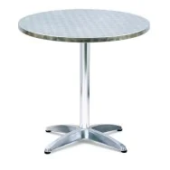 Tavolino Tondo Bar in Alluminio Serena Group - Ø70 cm - 40404D (Argento)