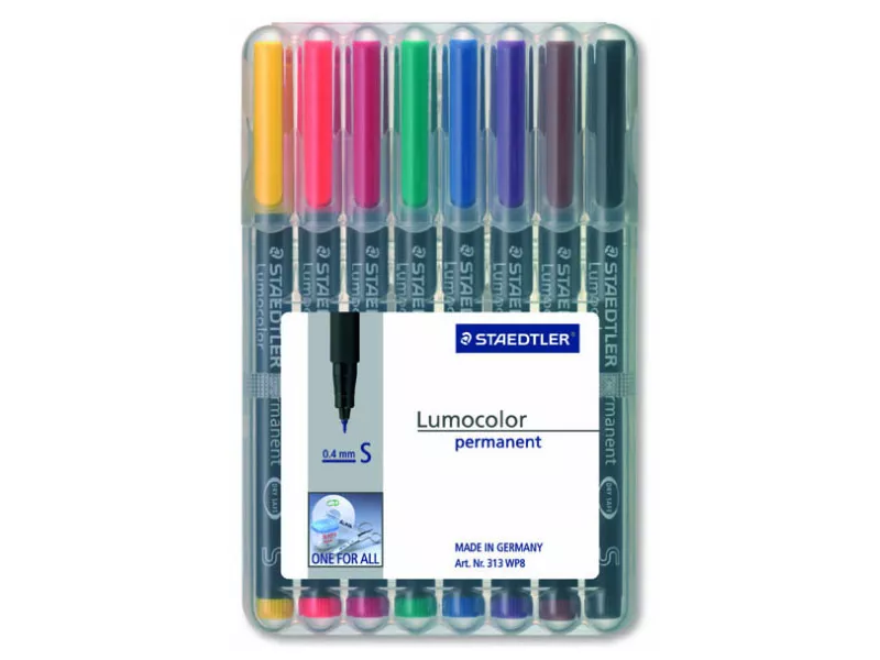 Penna a Punta Sintetica Lumocolor Permanent Staedtler - Punta Superfine - 0,4 mm (Assortiti Conf. 8) Penna a Punta Sintetica Lumocolor Permanent Staedtler - Punta Superfine - 0,4 mm (Assortiti Conf. 8)