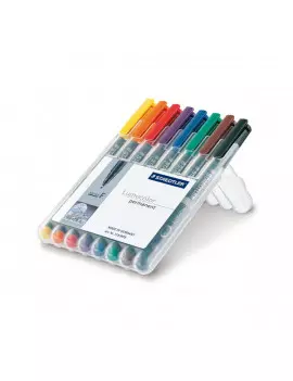 Penna a Punta Sintetica Lumocolor Permanent Staedtler - Punta Fine - 0,6 mm (Assortiti Conf. 8)