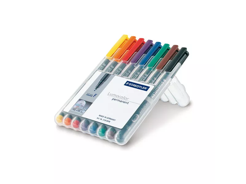 Penna a Punta Sintetica Lumocolor Permanent Staedtler - Punta Fine - 0,6 mm (Assortiti Conf. 8) Penna a Punta Sintetica Lumocolor Permanent Staedtler - Punta Fine - 0,6 mm (Assortiti Conf. 8)